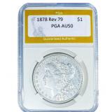 1878 Rev 79 Morgan Silver Dollar PGA AU50