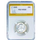 1949 Washington Silver Quarter PGA MS66