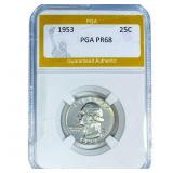 1953 Washington Silver Quarter PGA PR68