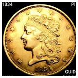 1834 Pl 4 $5 Gold Half Eagle CHOICE AU