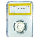 1932 Washington Silver Quarter PGA MS64