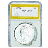 1921 Silver Peace Dollar PGA MS63
