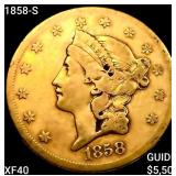 1858-S $20 Gold Double Eagle NEARLY UNCIRCULATED