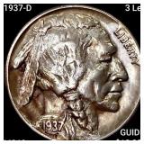 1937-D 3 Leg Buffalo Nickel UNCIRCULATED