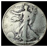 1938-D Silver Walking Liberty Half Dollar NEARLY U