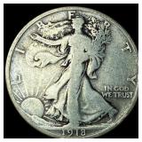 1918-D Silver Walking Liberty Half Dollar LIGHTLY