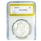 1878-S Morgan Silver Dollar PGA MS63