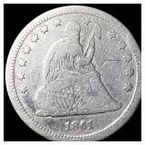 1861 Seated Liberty Quarter NICELY CIRCULATED