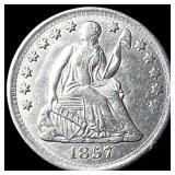 1857 Silver Seated Liberty Half Dime UNCIRCULATED