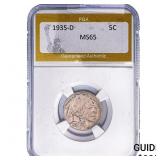 1935-D Buffalo Nickel PGA MS65