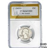 1943-S Washington Silver Quarter PGA XF Detail DDO