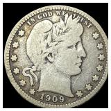 1909-D Silver Barber Quarter LIGHTLY CIRCULATED