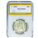 1943 Walking Liberty Half Dollar PGA MS66+