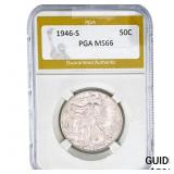 1946-S Walking Liberty Half Dollar PGA MS66