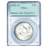 1953-S Franklin Half Dollar PCGS MS64