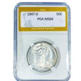 1947-D Walking Liberty Half Dollar PGA MS66