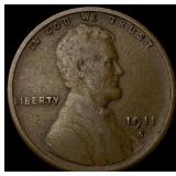 1911-S Lincoln Wheat Cent ABOUT UNCIRCULATED