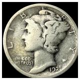 1921 Silver Mercury Dime LIGHTLY CIRCULATED