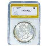 1897 Morgan Silver Dollar PGA MS62