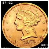 1871-CC $5 Gold Half Eagle CHOICE BU