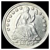 1854 Arrows Silver Seated Liberty Half Dime  CHOI