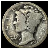 1921 Silver Mercury Dime NICELY CIRCULATED