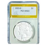 1923-D Silver Peace Dollar PGA MS63