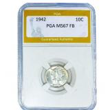 1942 Mercury Silver Dime PGA MS67 FB