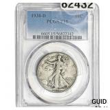 1938-D Walking Liberty Half Dollar PCGS F15