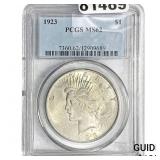 1923 Silver Peace Dollar PCGS MS62