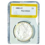 1880-CC Morgan Silver Dollar PGA MS64