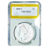 1894-S Morgan Silver Dollar PGA MS63
