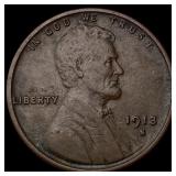 1913-S Lincoln Wheat Cent CLOSELY UNCIRCULATED