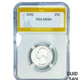 1932 Washington Silver Quarter PGA MS64