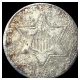 1857 Silver Three-Cent Piece NEARLY UNCIRCULATED