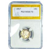 1917 Mercury Silver Dime PGA MS66 FB