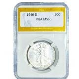 1946-D Walking Liberty Half Dollar PGA MS65