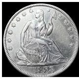 1858 Seated Liberty Half Dollar CLOSELY UNCIRCULAT