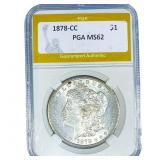 1878-CC Morgan Silver Dollar PGA MS62
