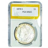 1878-S Morgan Silver Dollar PGA MS65