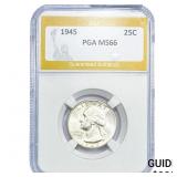 1945 Washington Silver Quarter PGA MS66