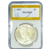 1923 Silver Peace Dollar PGA MS65
