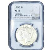 1926-S Silver Peace Dollar NGC AU58