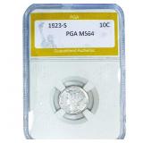 1923-S Mercury Silver Dime PGA MS64