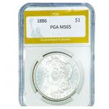 1886 Morgan Silver Dollar PGA MS65