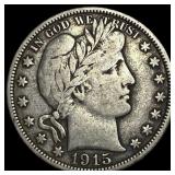 1915-D Silver Barber Half Dollar NEARLY UNCIRCULAT