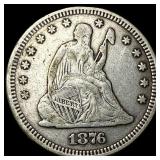 1876 Seated Liberty Quarter NEARLY UNCIRCULATED