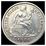 1889 Silver Seated Liberty Dime NEARLY UNCIRCULATE