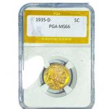 1935-D Buffalo Nickel PGA MS66