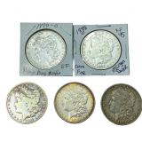 [5 Coins] 1880-1888 Morgan Silver Dollar